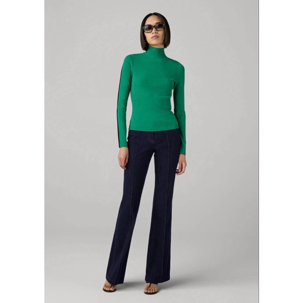 Women's DIANE VON FURSTENBERG Green Turtleneck Sweater M